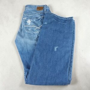 BKE Derek Jeans Men's Size 34x34 Bootcut  Thick Stitch Distressed